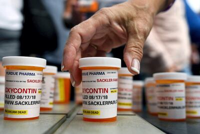Purdue Pharma, which is owned by the Sackler family, manufactures the highly addictive painkiller, OxyContin, which has become increasingly tied to America’s opioid crisis. Jessica Hill/AP/REX/Shutterstock