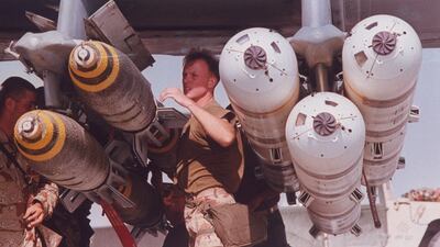 Operation Desert Storm, the mission by coalition forces to drive Iraq out of Kuwait in 1991. Getty