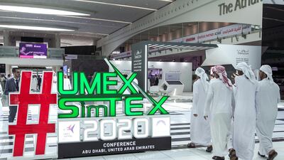 Visitors arrive at the UMEX and SimTex 2020 convention. Victor Besa / The National