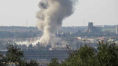 Syrian rebels seized control of most of Aleppo’s central prison on Thursday, freeing hundreds of detainees, the Syrian Observatory for Human Rights said. Mohammed Al Khatieb / AFP