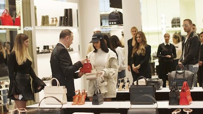 At 12:30 on Saturday, she walked into the Givenchy store with her filming crew, and remained there for around 15 minutes. Anna Nielsen for The National