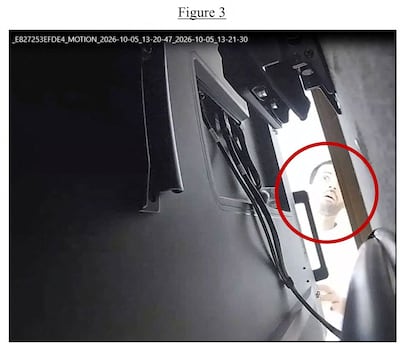 An image showing what the US Justice Department says is Abdulrahman Alfozan checking the device. Reuters