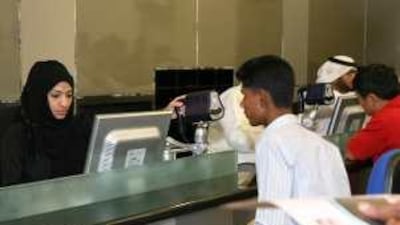 Travellers have their eyes scanned at the Dubai International Airport in May.