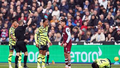Booked in opening 10 minutes for reckless tackle on Saka, his 12th yellow card in 28 games season. Hooked at break after Arsenal dominated middle of park and with a second yellow probably on way. PA