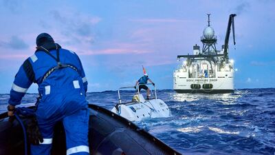 A dive on the Pacific Ocean. Courtesy: The Five Deeps Expedition