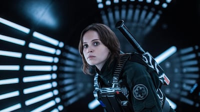 Felicity Jones portrays Jyn Erso in a scene from, Rogue One: A Star Wars Story. Jonathan Olley / Lucasfilm-Disney via AP