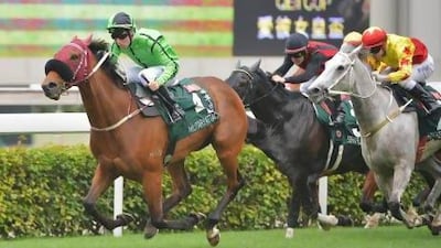 Tommy Berry rode Military Attack to the Audemars Piguet Queen Elizabeth II Cup win at Sha Tin racecourse in Hong Kong. Godolphin's Sajjhaa broke poorly from Gate 8 and had to rally to finish fourth.