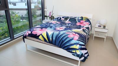 The master bedroom. Ms Solmaz says she keeps her decor minimalist, except at Christmas and New Year