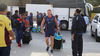 Maratha Arabians, one of the franchises competing in the T10 Cricket League this week, train ahead of the curtain raiser. Courtesy Maratha Arabians