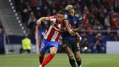 LEFT-BACK: Renan Lodi (Atletico Madrid) - Pushed higher up the pitch than his usual left-back position by Atletico coach Diego Simeone, he gave Manchester United’s makeshift right-back Victor Lindelof a torrid first hour. One of several excellent crosses invited Joao Felix to head Atletico in front. EPA