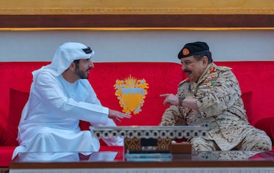 King Hamad in talks with Sheikh Hamdan in Bahrain. Photo: Wam