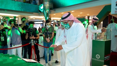 The final Lego brick was laid by Prince Khalid bin Sultan Al Faisal, chairman of the Saudi Automobile and Motorcycle Federation. Courtesy Saudi Arabian Grand Prix