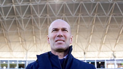Real Madrid manager Zinedine Zidane at the Coliseum Alfonso Perez in Getafe. EPA