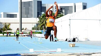 Action from the long jump on day 2 of the Fazza IPC Athletics Grand Prix. March 22 2016. Photo Courtesy: Fazza IPC Athletics Grand Prix