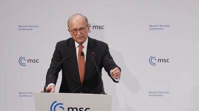 Chairman of the Munich Security Conference Wolfgang Ischinger gives a statement at the 58th Munich Security Conference in Munich, Germany. EPA