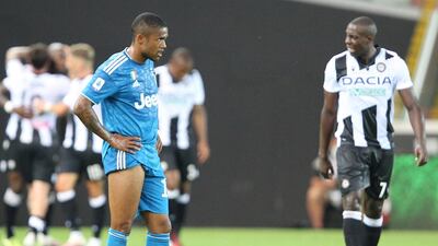 Juventus' Douglas Costa after the defeat to Udinese. EPA