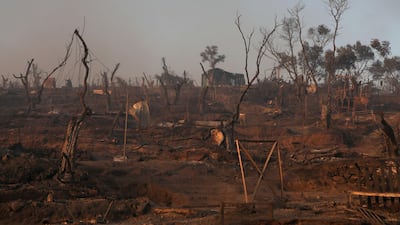 Destroyed shelters following a fire at the Moria camp for refugees and migrants on the island of Lesbos, Greece. Reuters