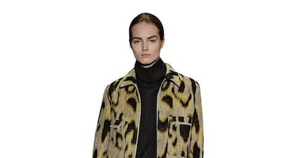 Cat skills: A model for Tome shows off the latest autumn/winter leopard-print look. Samir Hussein / WireImage