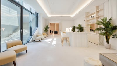 A stylish bar area on the lower floor of the property. Courtesy Luxhabitat Sotheby's International Realty
