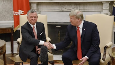 King Abdullah returned the compliment by praising Mr Trump’s 'humility'. EPA