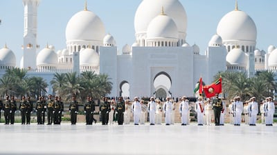 Members of the UAE Armed Forces participate in a Commemoration Day ceremony at Wahat Al Karama. All photos by Ministry of Presidential Affairs