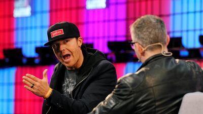 DUBLIN, IRELAND - NOVEMBER 05: Ryan Smith, Co-Founder and CEO of Qualtrics peaks on stage during the third day of the 2015 Web Summit on November 5, 2015 in Dublin, Ireland. The Web Summit is now in it's 4th year and is technology's most global gathering. In numbers, it has 42,000 attendees from 134 countries, 1,000 speakers, 2,100 startups and 1,200 media. (Photo by Clodagh Kilcoyne/Getty Images)