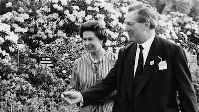 Queen Elizabeth on a tour of the Chelsea Flower Show in 1980. Getty Images