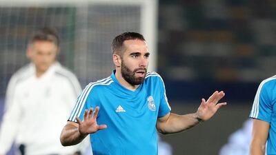 Carvajal takes part in training.