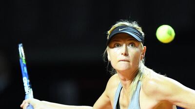 Maria Sharapova returns the ball during a training session at the WTA Tennis Grand Prix in Stuttgart, southern Germany, on April 26, 2017. Bernd Weissbrod / AFP