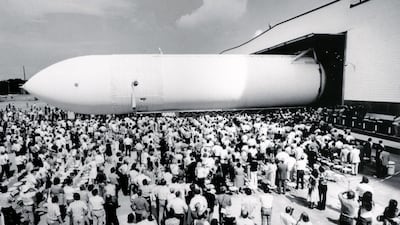 September 9, 1977: The first Space Shuttle External Tank rolls off the assembly line on at Michoud Assembly Facility in New Orleans, Louisiana. It was then transported to the National Space Technology Laboratories in southern Mississippi where it was used???