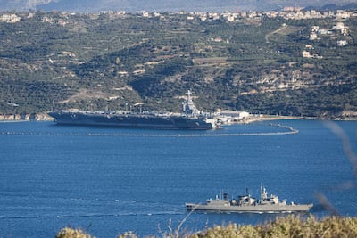 The USS Gerald R Ford has reached Crete. AFP