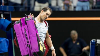 Rafael Nadal leaves the court after his defeat to Frances Tiafoe in the fourth round match of the US Open. EPA