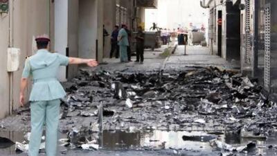 Fire broke out at about 2pm at Al Hafeet Tower 2 in the Al Taawun neighbourhood in Sharjah on 22 April 2013. Faime Puebla / The National