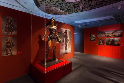 A statue of Wonder Woman on display at the exhibition. Courtesy Yas Mall