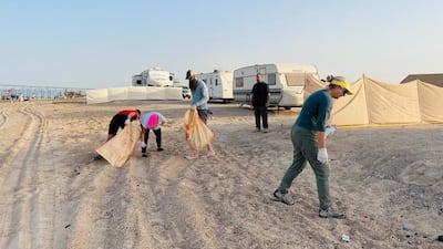US ambassador to Kuwait, Alina L Romanowski, takes part in a cleanup campaign at Asheraj beach with Trash Tag Kuwait to mark World Cleanup Day. Photo: US ambassador to Kuwait