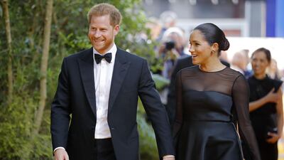 Prince Harry and Meghan, Duchess of Sussex attend the premiere of Disney's 'The Lion King' in London's Leicester Square on July 14, 2019. AFP