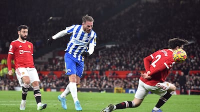 Brighton's Alexis Mac Allister shoots at goal. Reuters