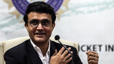 epa07942499 Former Indian cricket player Sourav Ganguly speaks to media during his first press conference after taking charge as President of the Board of Control for Cricket in India (BCCI), at BCCI head quarter in Mumbai, India, 23 October 2019. EPA/DIVYAKANT SOLANKI