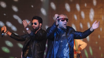 Bollywood singers and music directors Shekhar Ravjiani, left, and Vishal Dadlani. Getty Images