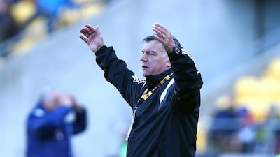 Manager Sam Allardyce of West Ham United vents frustration at his players during their New Zealand Tour 2014 match against Sydney FC on Saturday in Wellington, New Zealand. Simon Watts/Getty Images