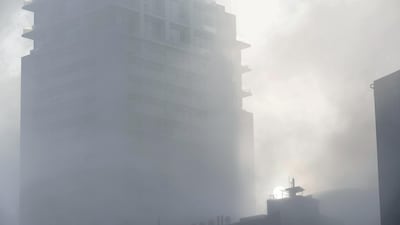 Heavy fog in Dubai with visibility less than 1000 metres. Antonie Robertson / The National
