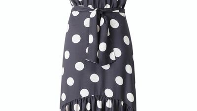 Polka-dot halter dress, Dh449, Mango