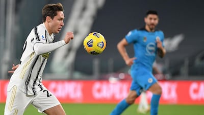 Juventus' Italian forward Federico Chiesa controls the ball. AFP