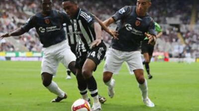 Charles N'zogbia of Newcastle moves away with the ball during the Barclays Premier League match between Newcastle United and Hull City on Saturday.
