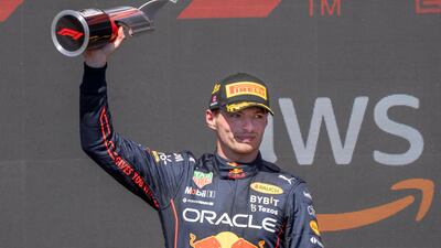 Red Bull Racing's Max Verstappen celebrates after winning the Canadian Grand Prix. AP