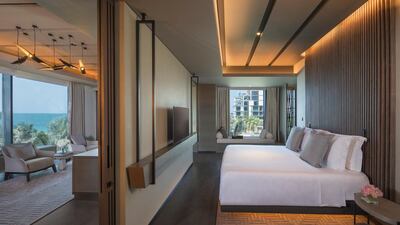 A guest room at Caesars Bluewaters Dubai. Caesars Palace