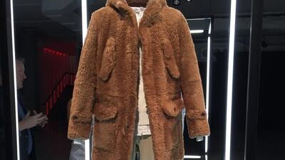 Chewbacca was embodied in a furry Todd Snyder ensemble – a brown coat with white top and tan trousers. Jocelyn Noveck / AP Photo