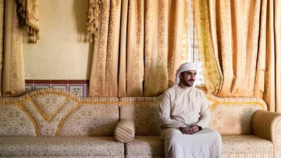 MUSCAT, SULTANATE OF OMAN. 13 JANUARY 2020. Azzan Al Badi, 26, in his home in Saham. Oman is observing a three-day mourning period following the passing of His Majesty Sultan Qaboos bin Said. Today marks the second day of mourning. (Photo: Reem Mohammed/The National) Reporter: ANNA ZACHARIAS Section: NA