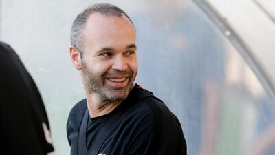Barcelona captain Andres Iniesta arrives at the training session. Pau Barrena / AFP