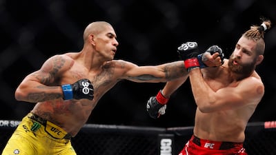 Alex Pereira throws a punch at Jiri Prochazka during their light-heavyweight championship fight at UFC 295. Getty Images